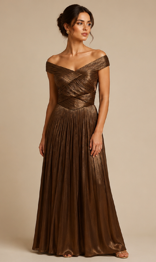 Isaline Evening Dress in Brown