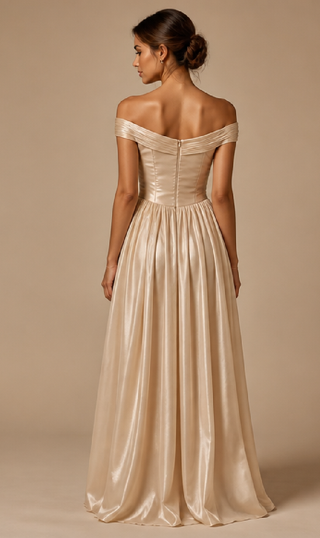Isaline Evening Dress in Beige