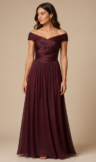 Isaline Evening Dress in Eggplant