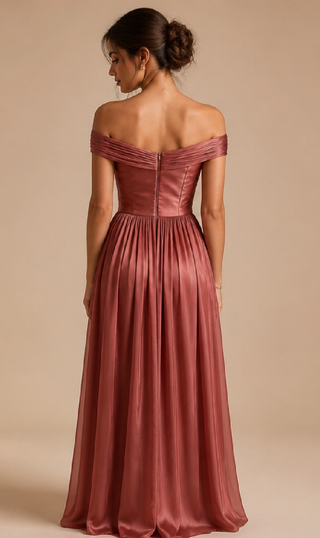 Isaline Evening Dress in Rosewood