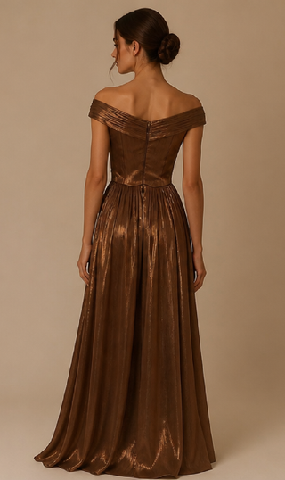 Isaline Evening Dress in Brown