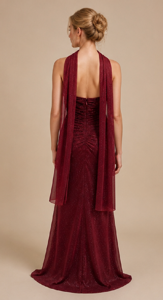 Lyra Evening Dress in Burgundy