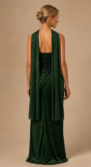 Lyra Evening Dress in Dark Green