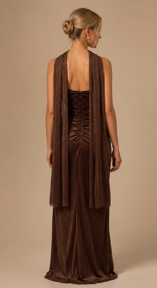 Lyra Evening Dress in Brown