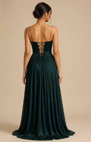Naia Evening Dress in Dark Green