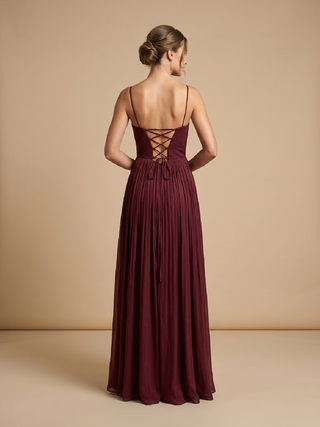 Naia Evening Dress in Burgundy
