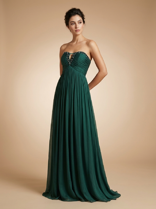 Naia Evening Dress in Dark Green