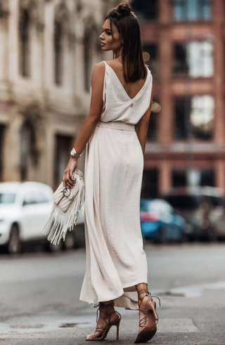 GIOVANNA BELTED MAXI DRESS.