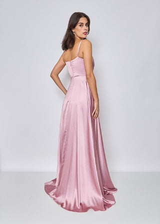 Alise Glamorous Sequin Evening Gown with Satin Overlay