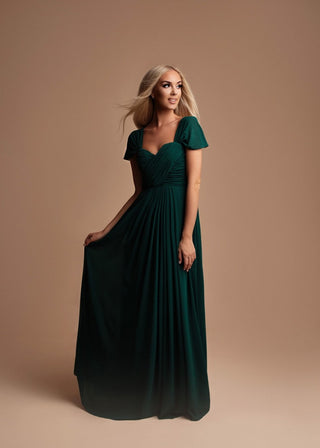 Captivating Long Green Party Dress with Plunging Neckline for USA Special Occasions